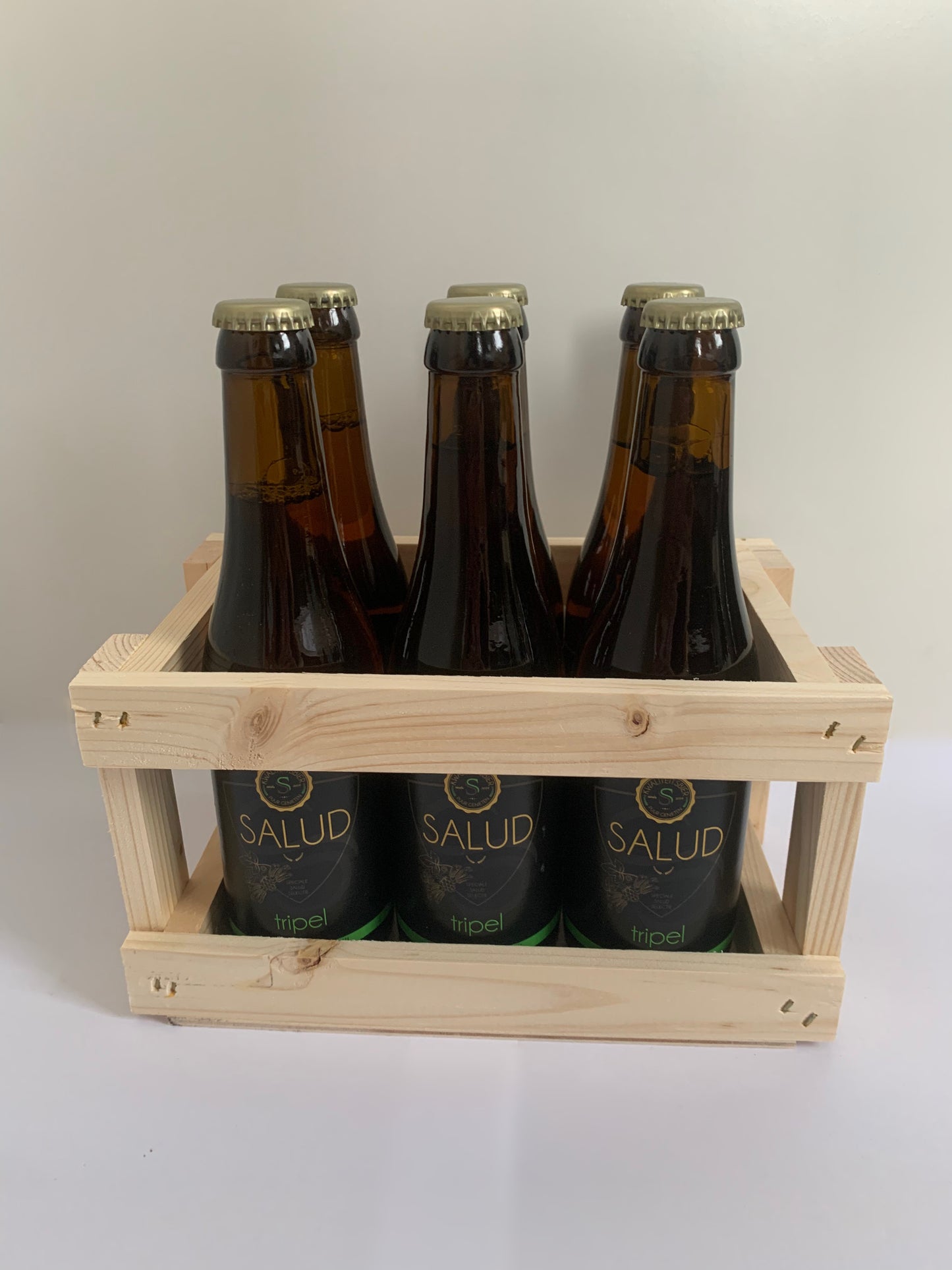 Houten bierkratje tripel