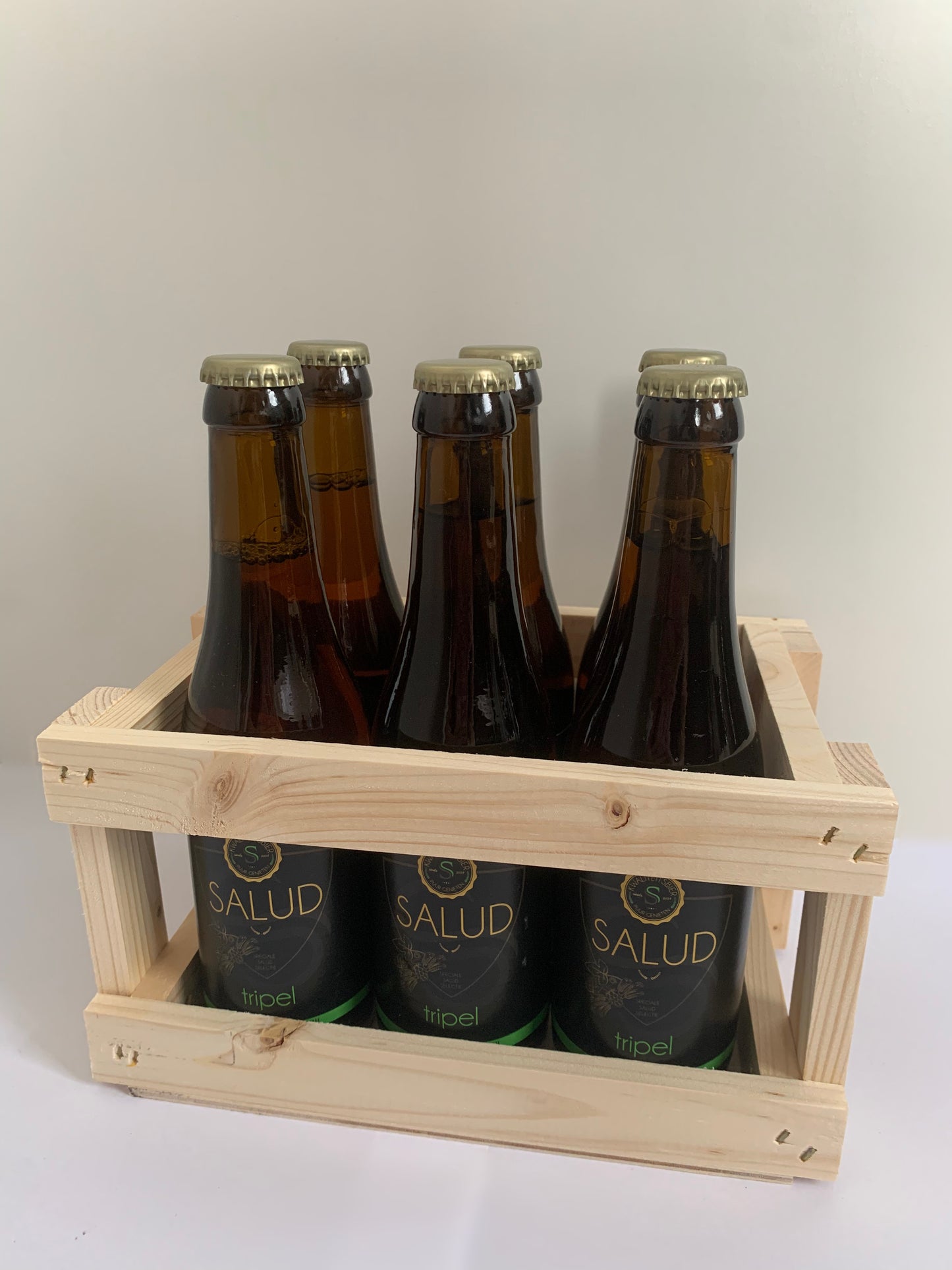 Houten bierkratje tripel