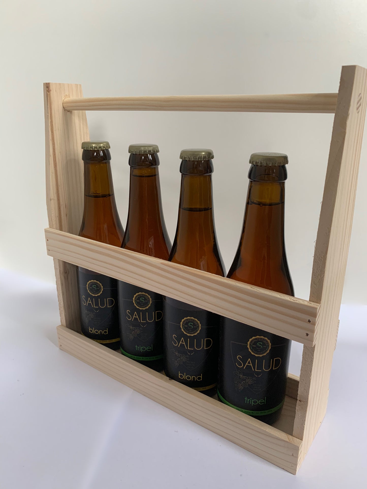 Houten bierpakket combi