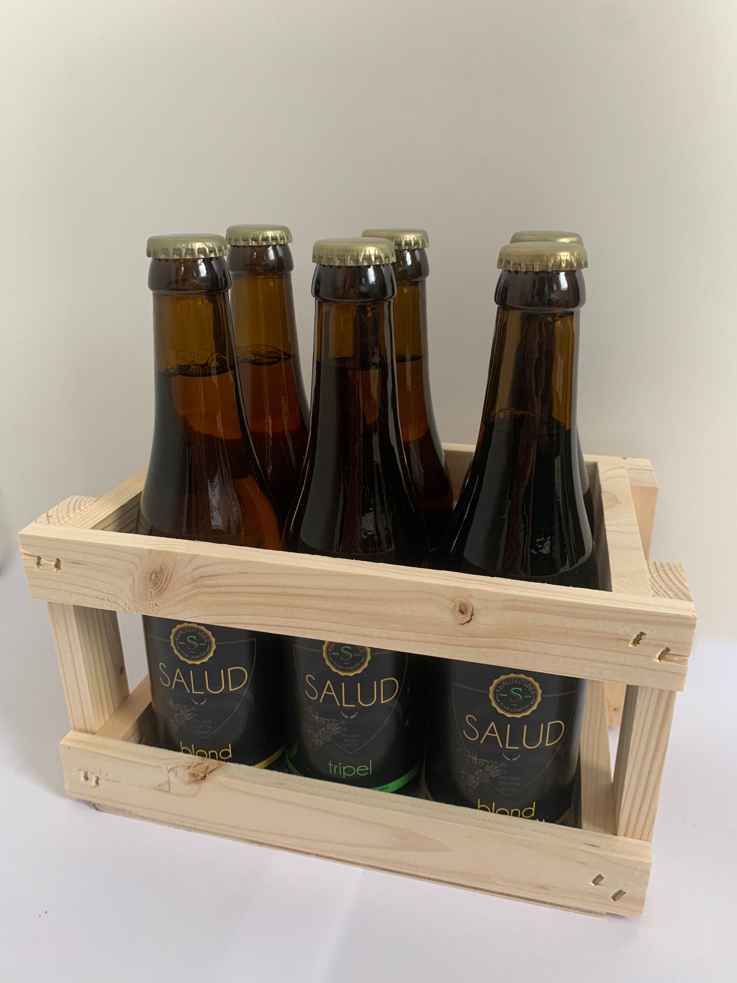 Houten bierkratje combi