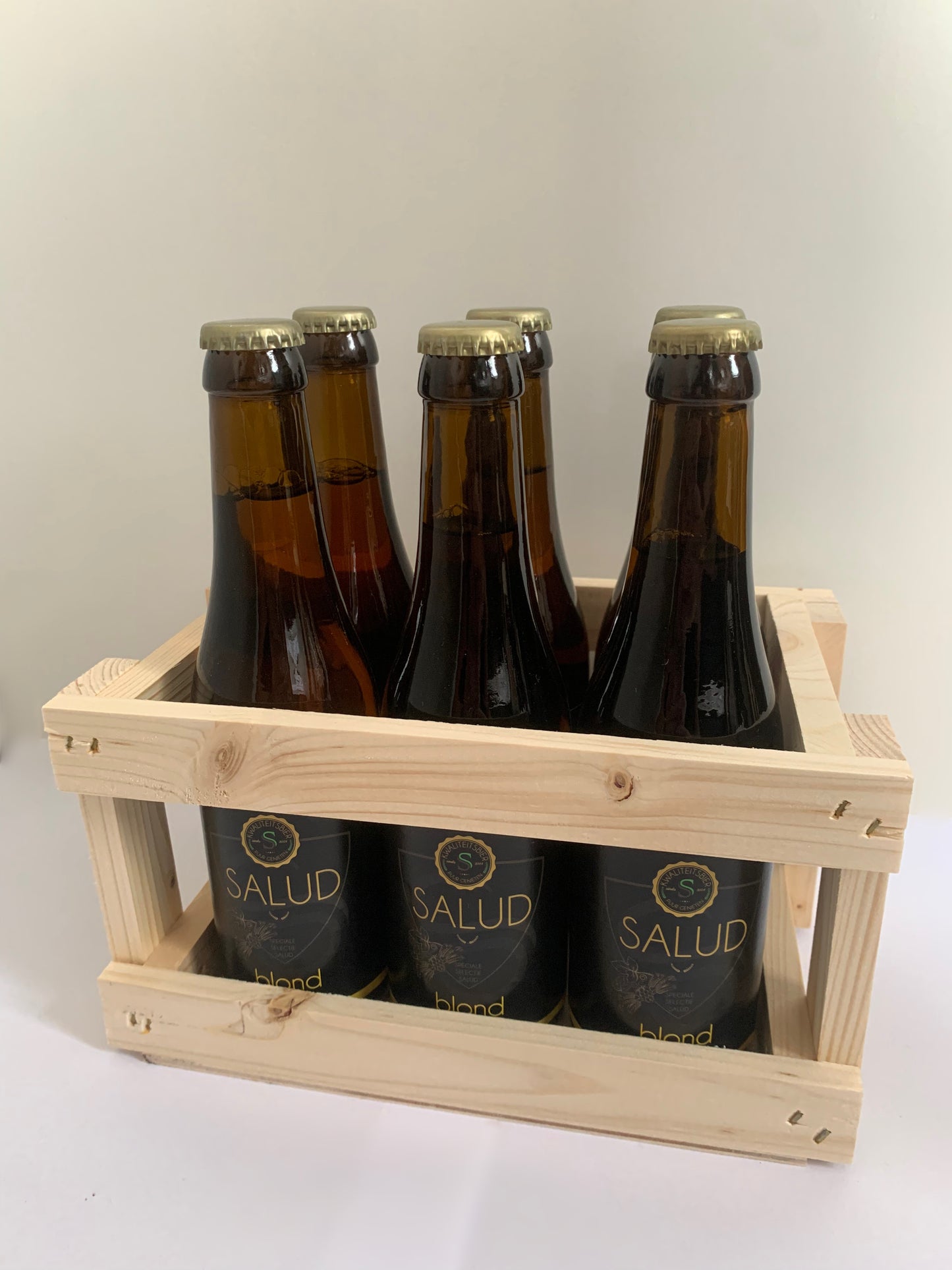 Houten bierkratje blond