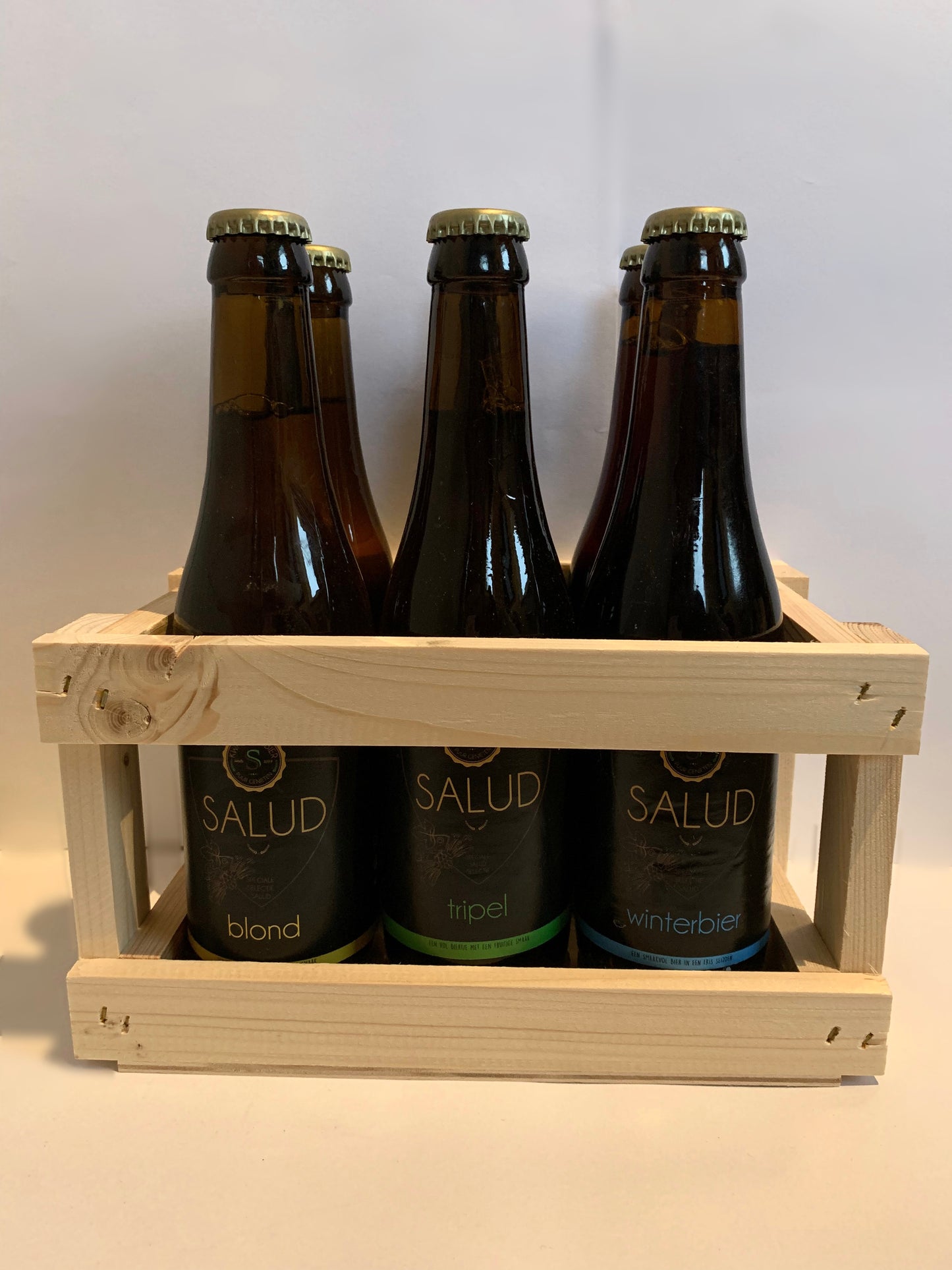 Houten kratje Salud compleet