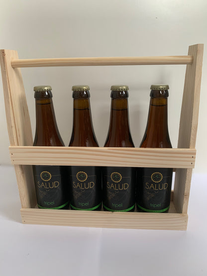 Houten bierpakket tripel