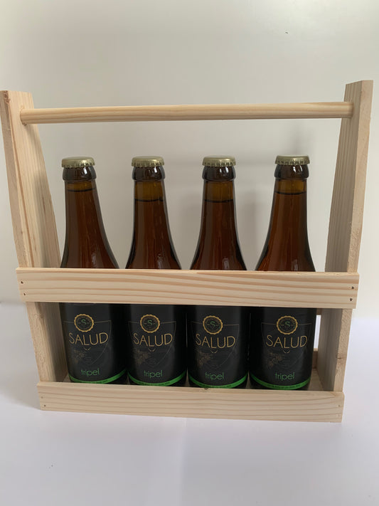 Houten bierpakket tripel